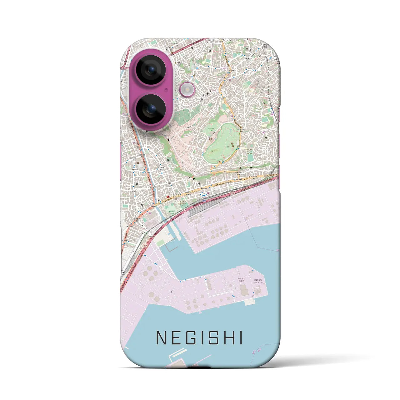 【根岸(神奈川県)】地図柄iPhoneケース(バックカバータイプ)