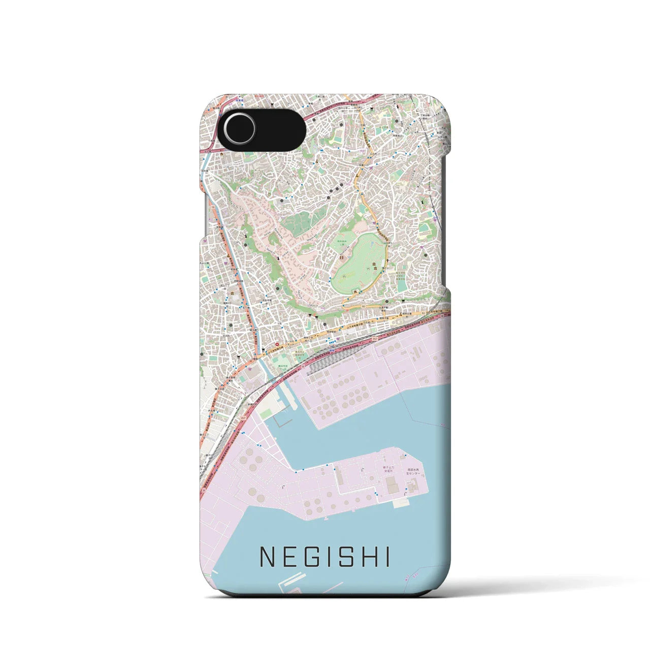 【根岸(神奈川県)】地図柄iPhoneケース(バックカバータイプ)