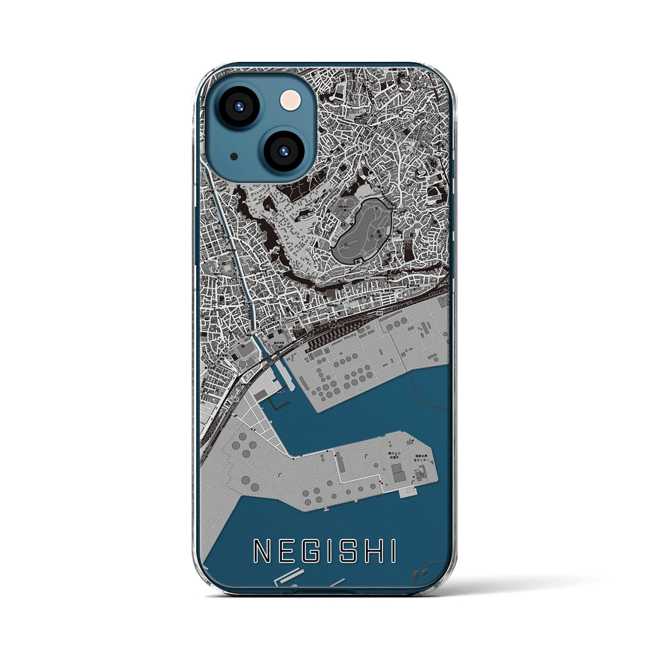 【根岸(神奈川県)】地図柄iPhoneケース(クリアタイプ)