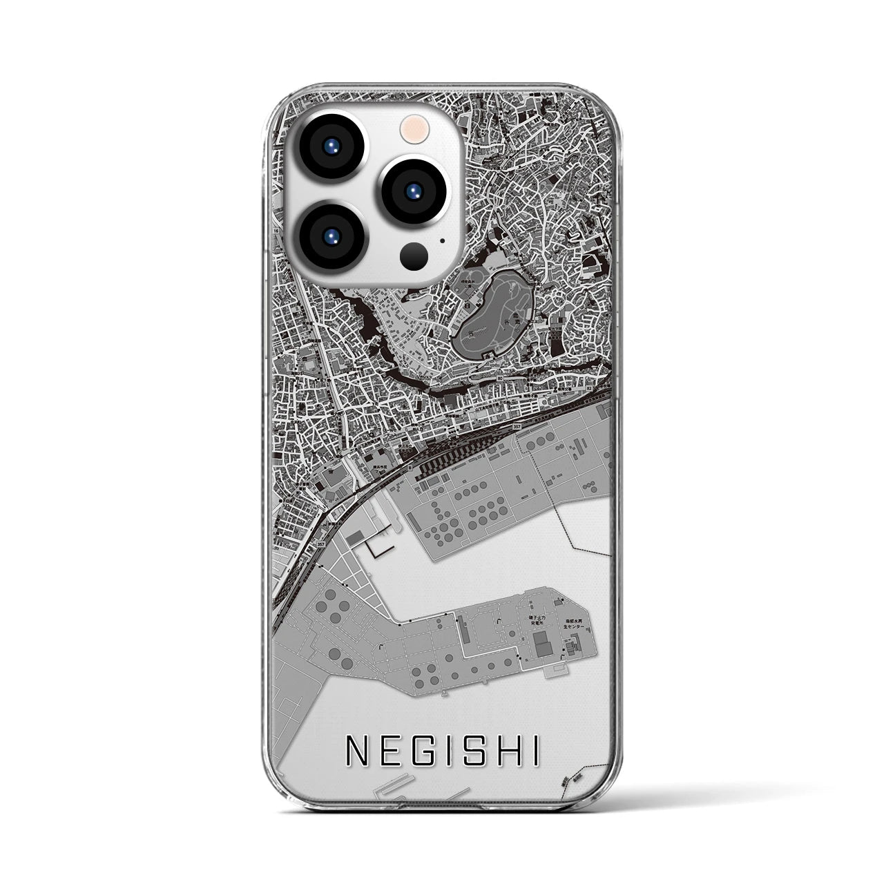 【根岸(神奈川県)】地図柄iPhoneケース(クリアタイプ)