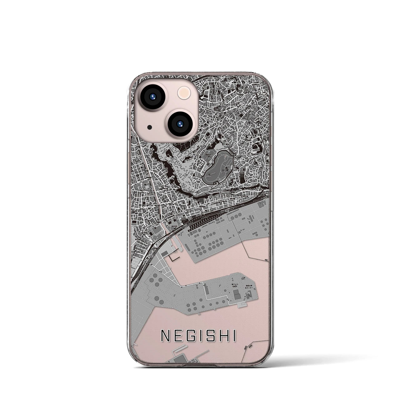 【根岸(神奈川県)】地図柄iPhoneケース(クリアタイプ)