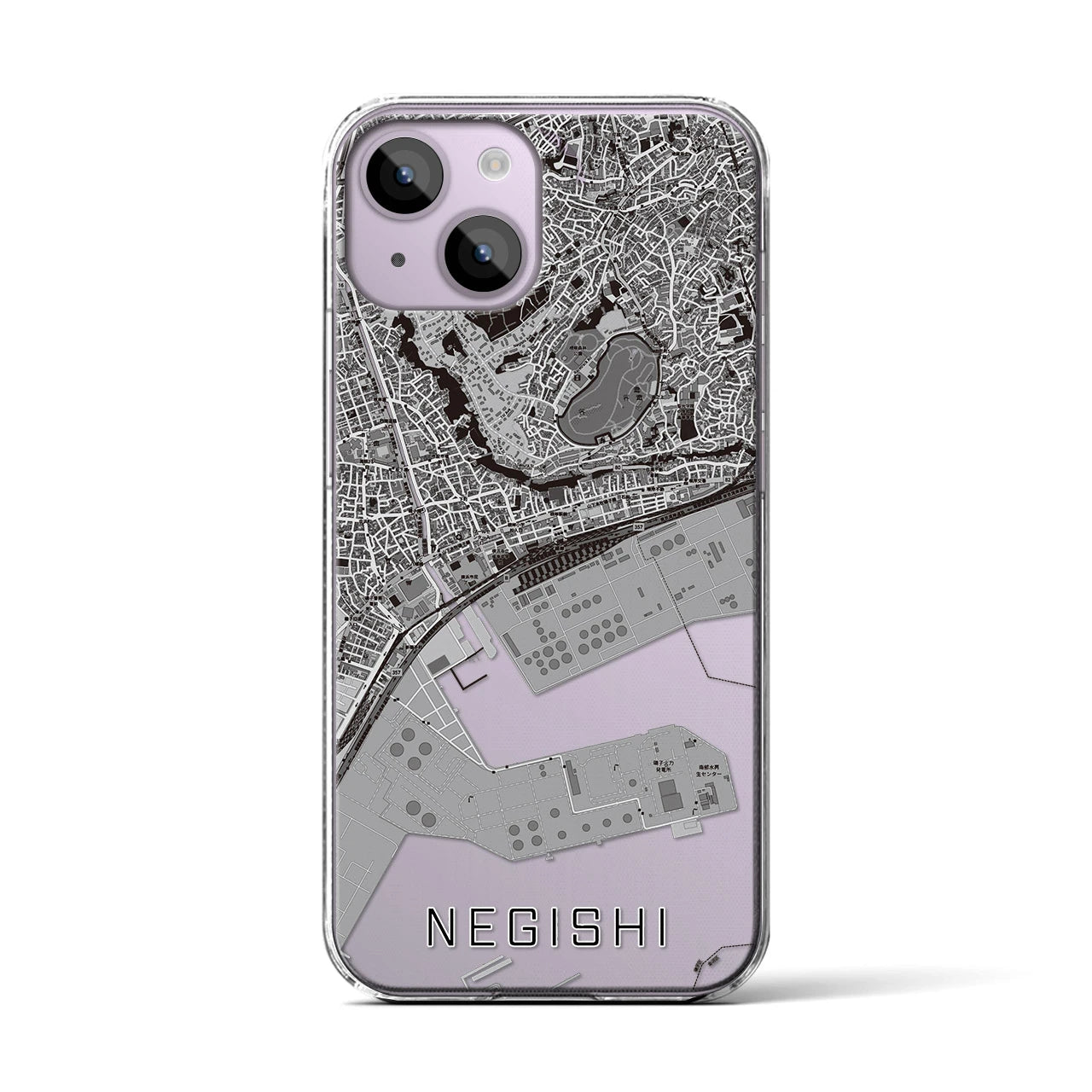 【根岸(神奈川県)】地図柄iPhoneケース(クリアタイプ)