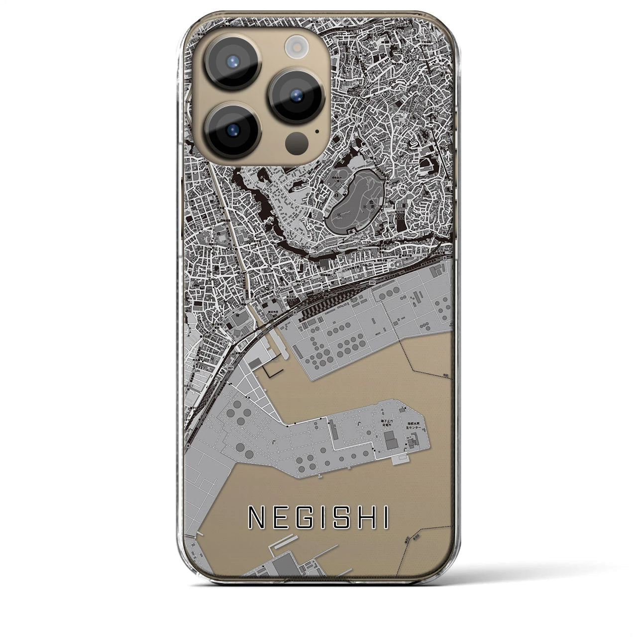 【根岸(神奈川県)】地図柄iPhoneケース(クリアタイプ)