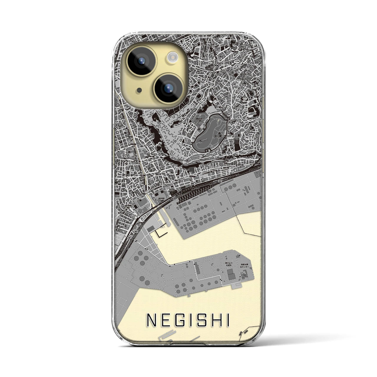 【根岸(神奈川県)】地図柄iPhoneケース(クリアタイプ)