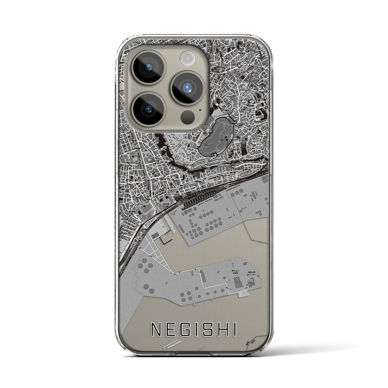 【根岸(神奈川県)】地図柄iPhoneケース(クリアタイプ)