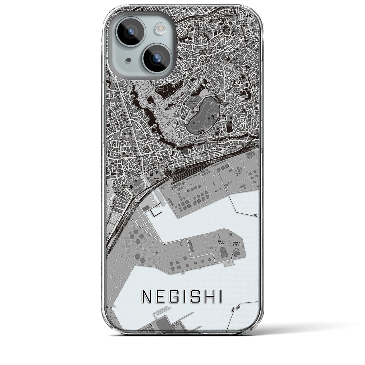 【根岸(神奈川県)】地図柄iPhoneケース(クリアタイプ)