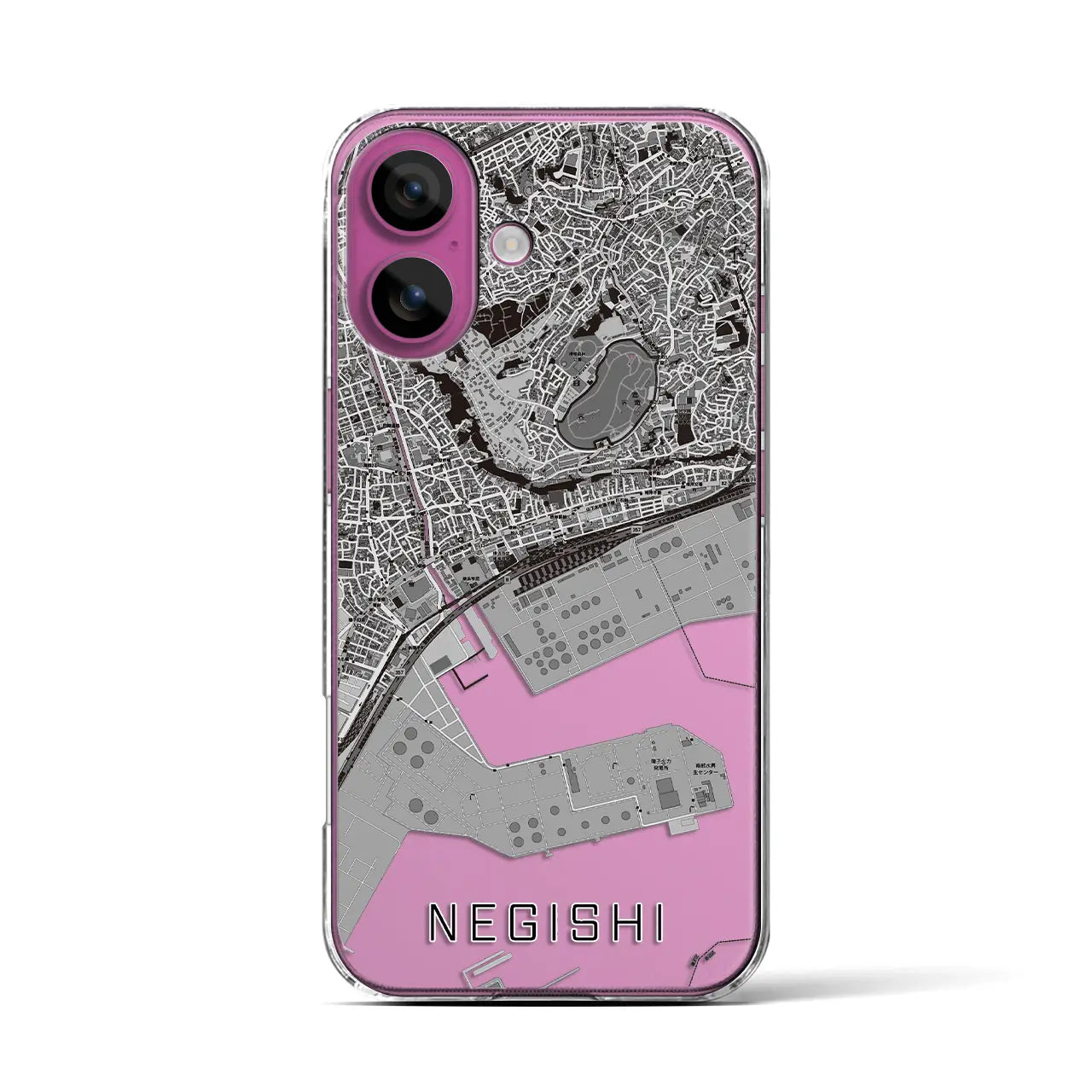 【根岸(神奈川県)】地図柄iPhoneケース(クリアタイプ)