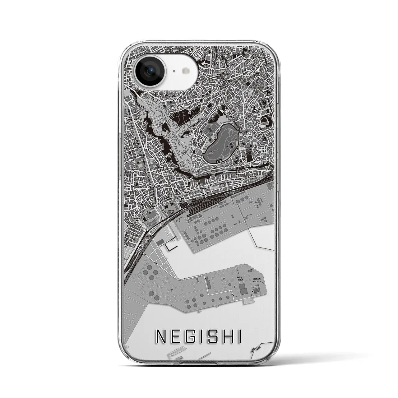 【根岸(神奈川県)】地図柄iPhoneケース(クリアタイプ)