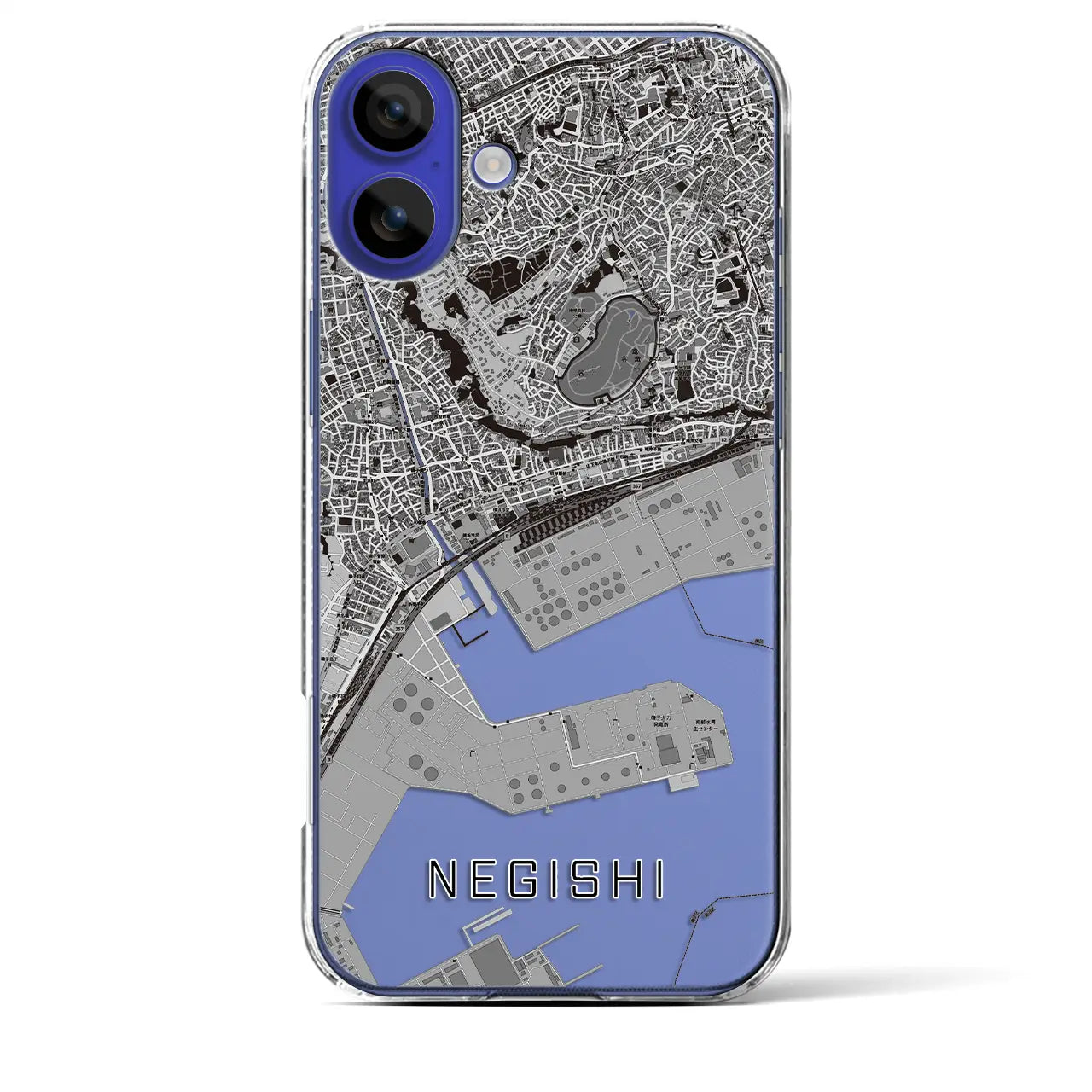 【根岸(神奈川県)】地図柄iPhoneケース(クリアタイプ)