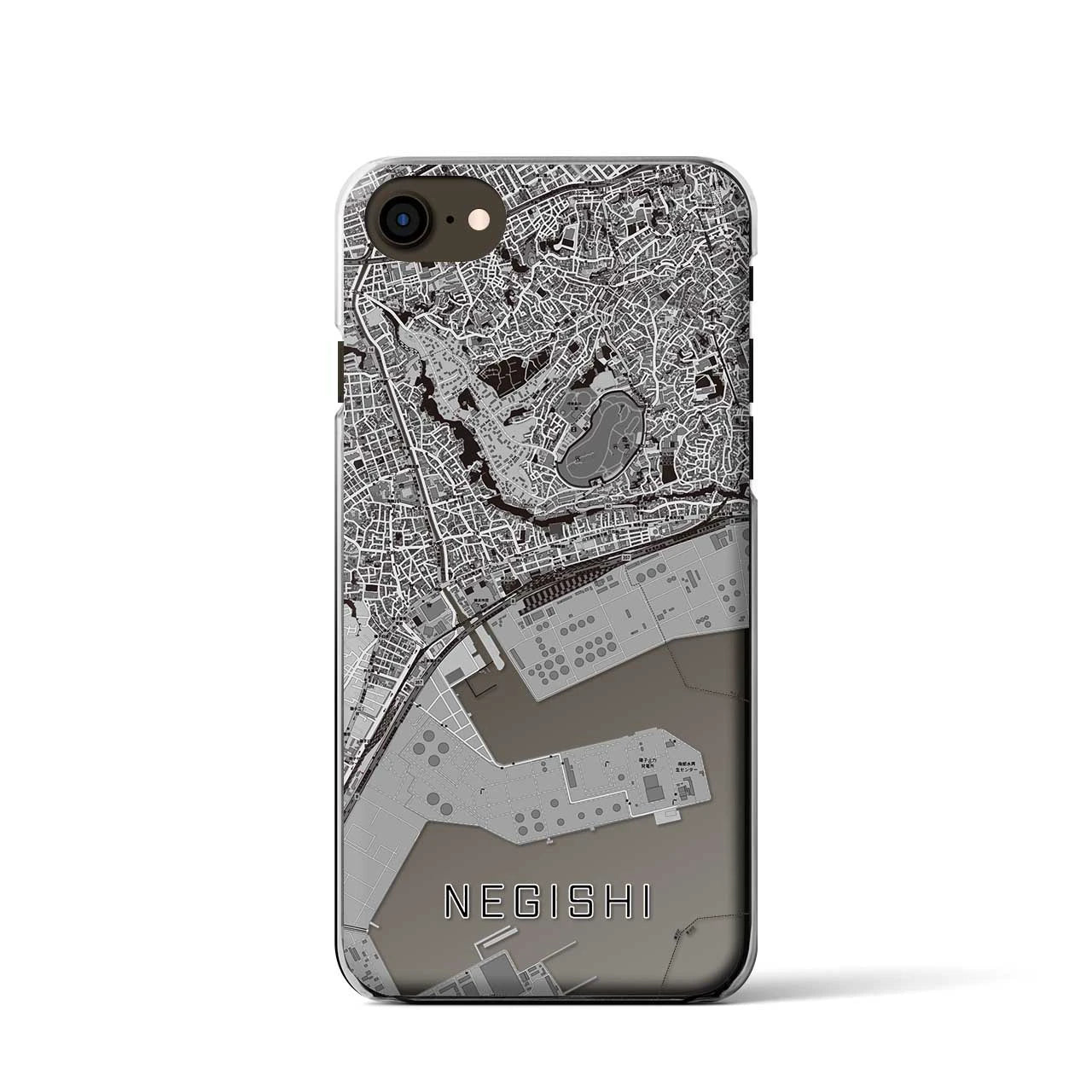 【根岸(神奈川県)】地図柄iPhoneケース(クリアタイプ)