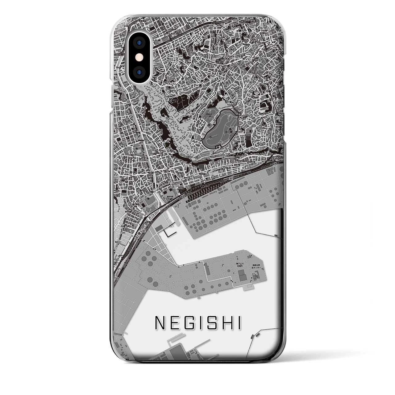 【根岸(神奈川県)】地図柄iPhoneケース(クリアタイプ)