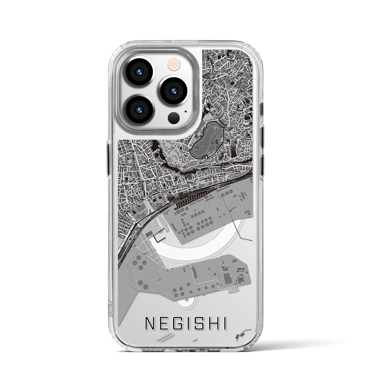 【根岸(神奈川県)】地図柄iPhoneケース(MagSafeタイプ)