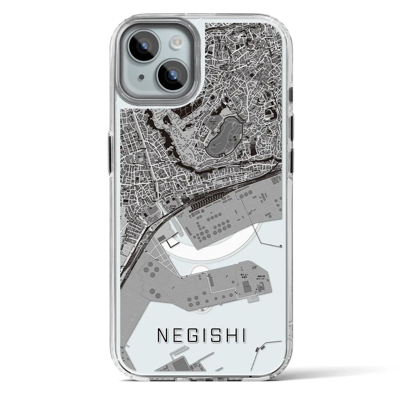 【根岸(神奈川県)】地図柄iPhoneケース(MagSafeタイプ)