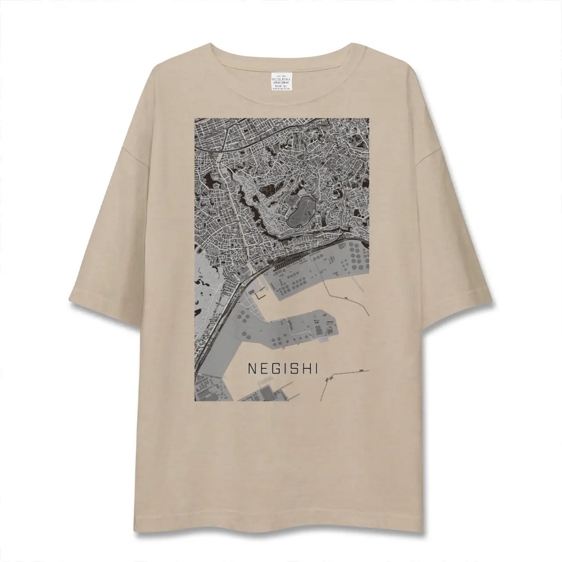 【根岸(神奈川県)】地図柄ビッグシルエットTシャツ