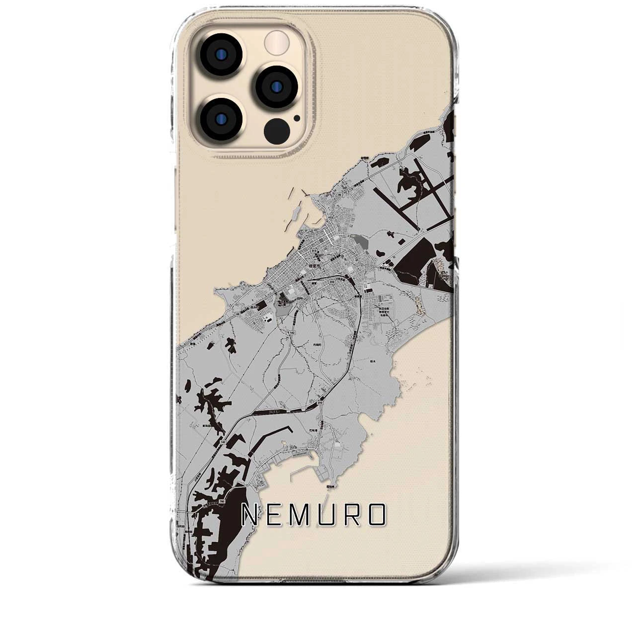 【根室(北海道)】地図柄iPhoneケース(クリアタイプ)