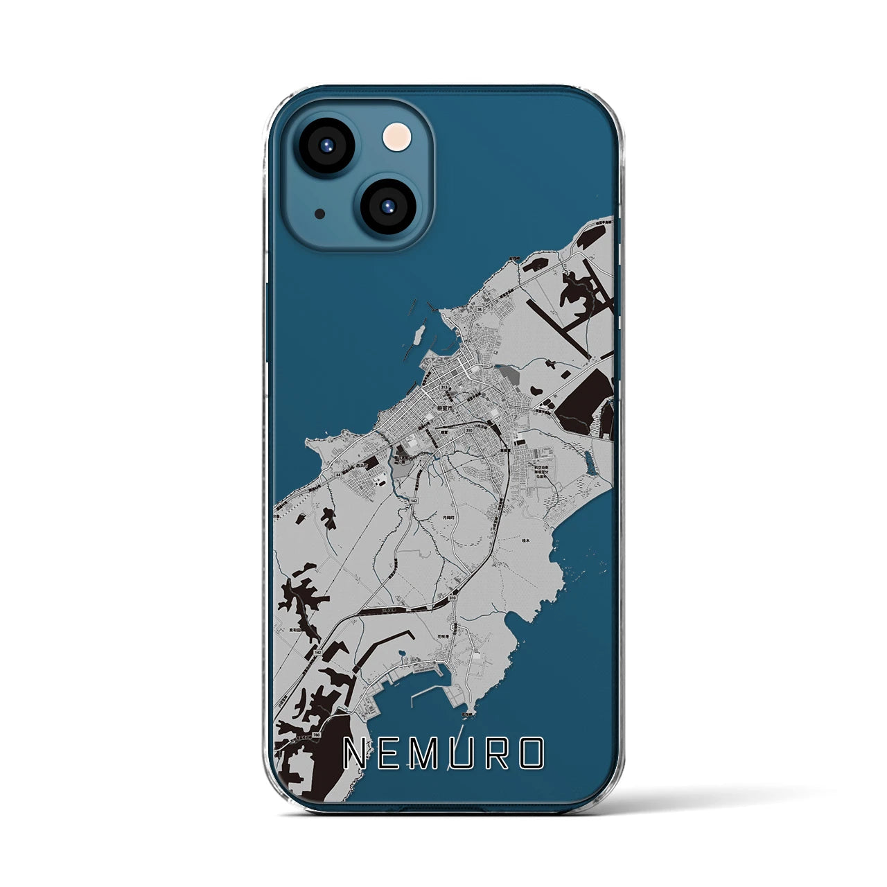 【根室(北海道)】地図柄iPhoneケース(クリアタイプ)