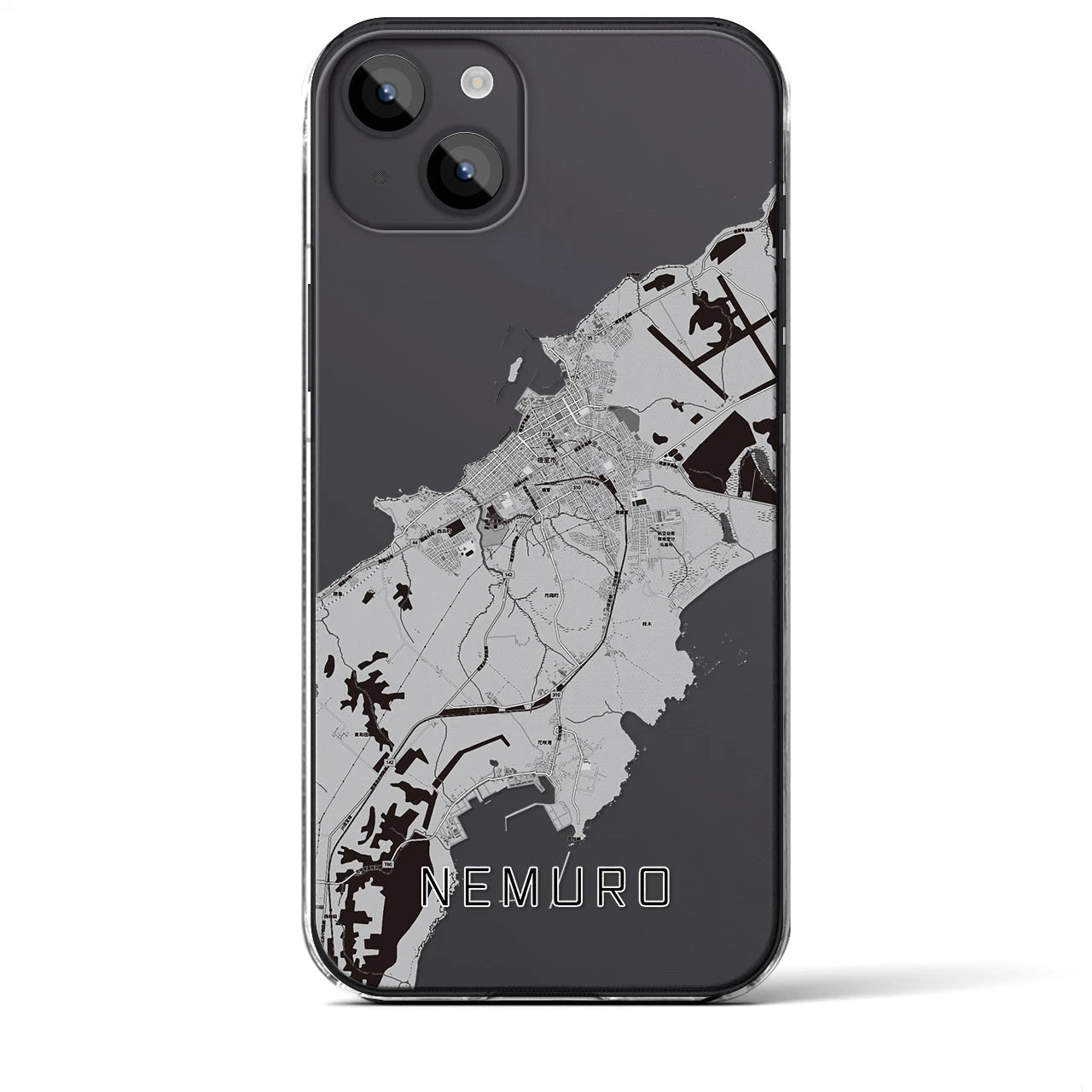 【根室(北海道)】地図柄iPhoneケース(クリアタイプ)