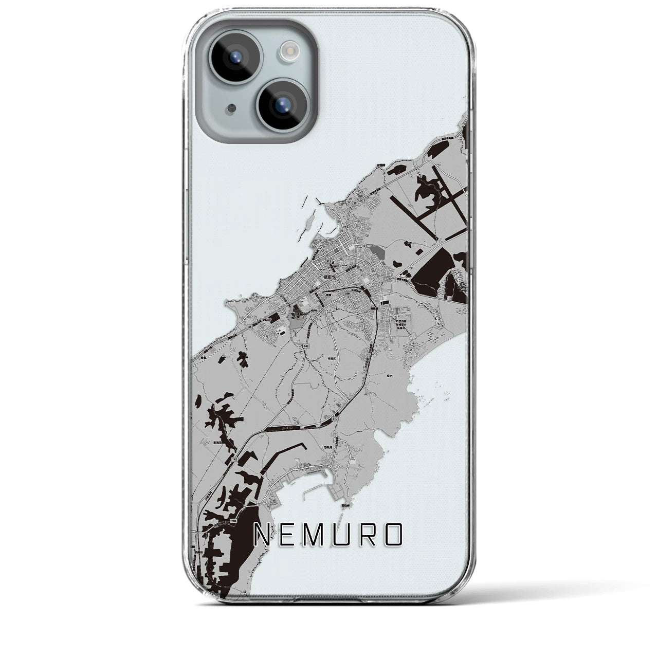 【根室(北海道)】地図柄iPhoneケース(クリアタイプ)