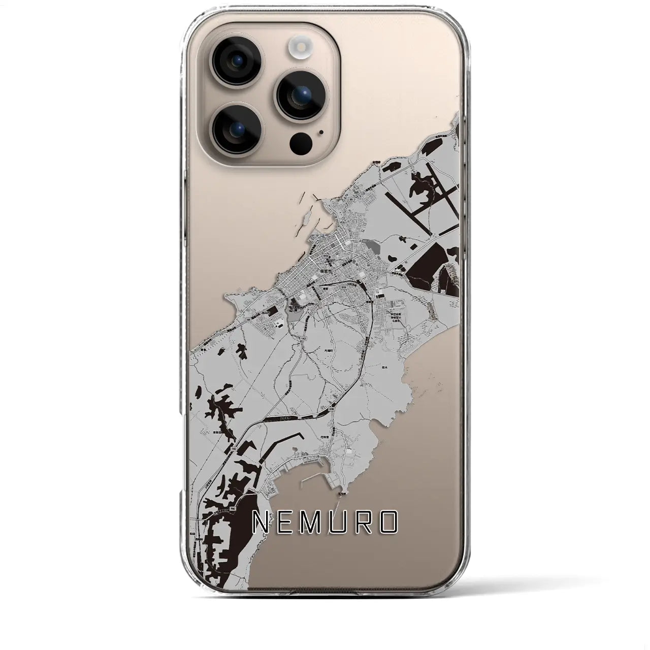【根室(北海道)】地図柄iPhoneケース(クリアタイプ)