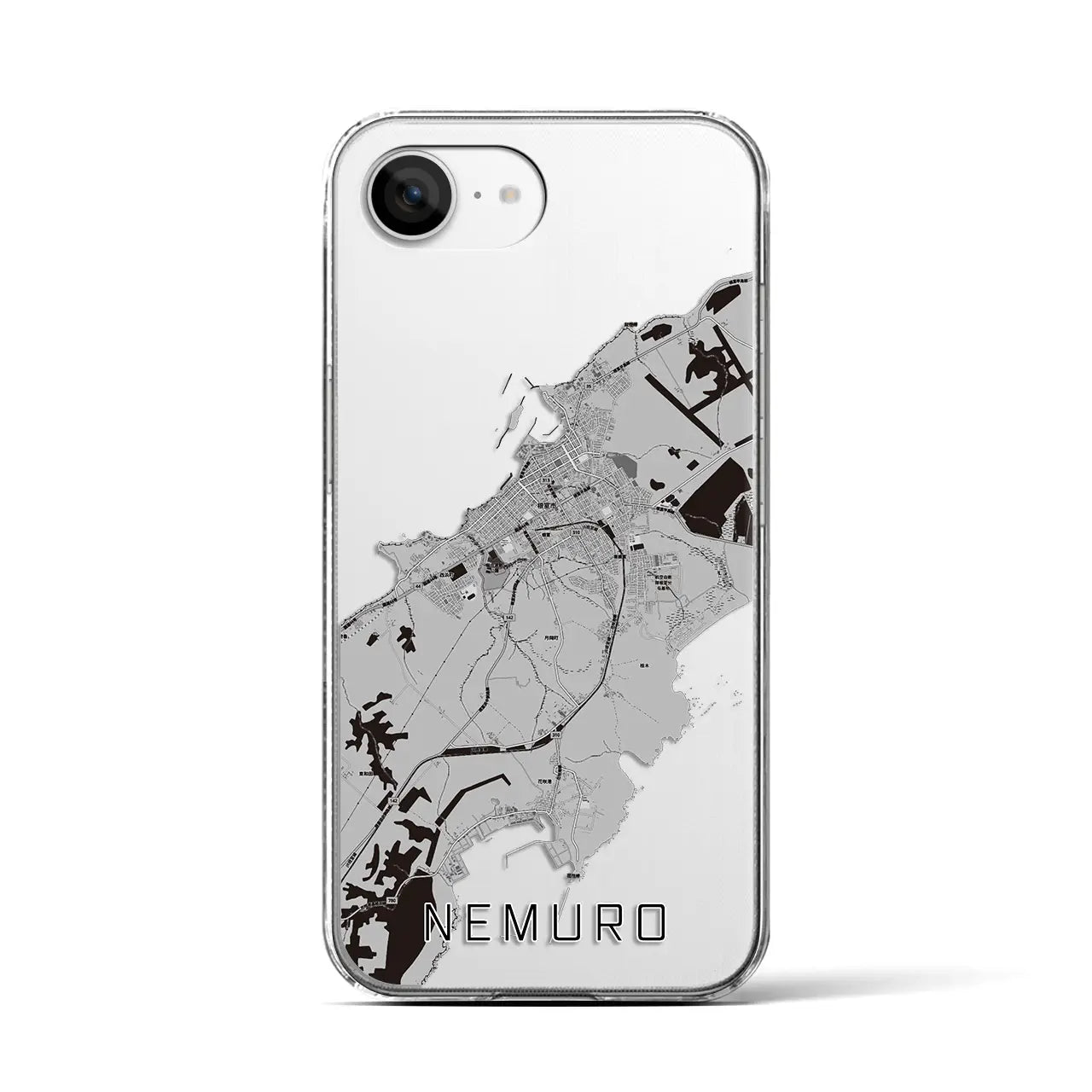 【根室(北海道)】地図柄iPhoneケース(クリアタイプ)