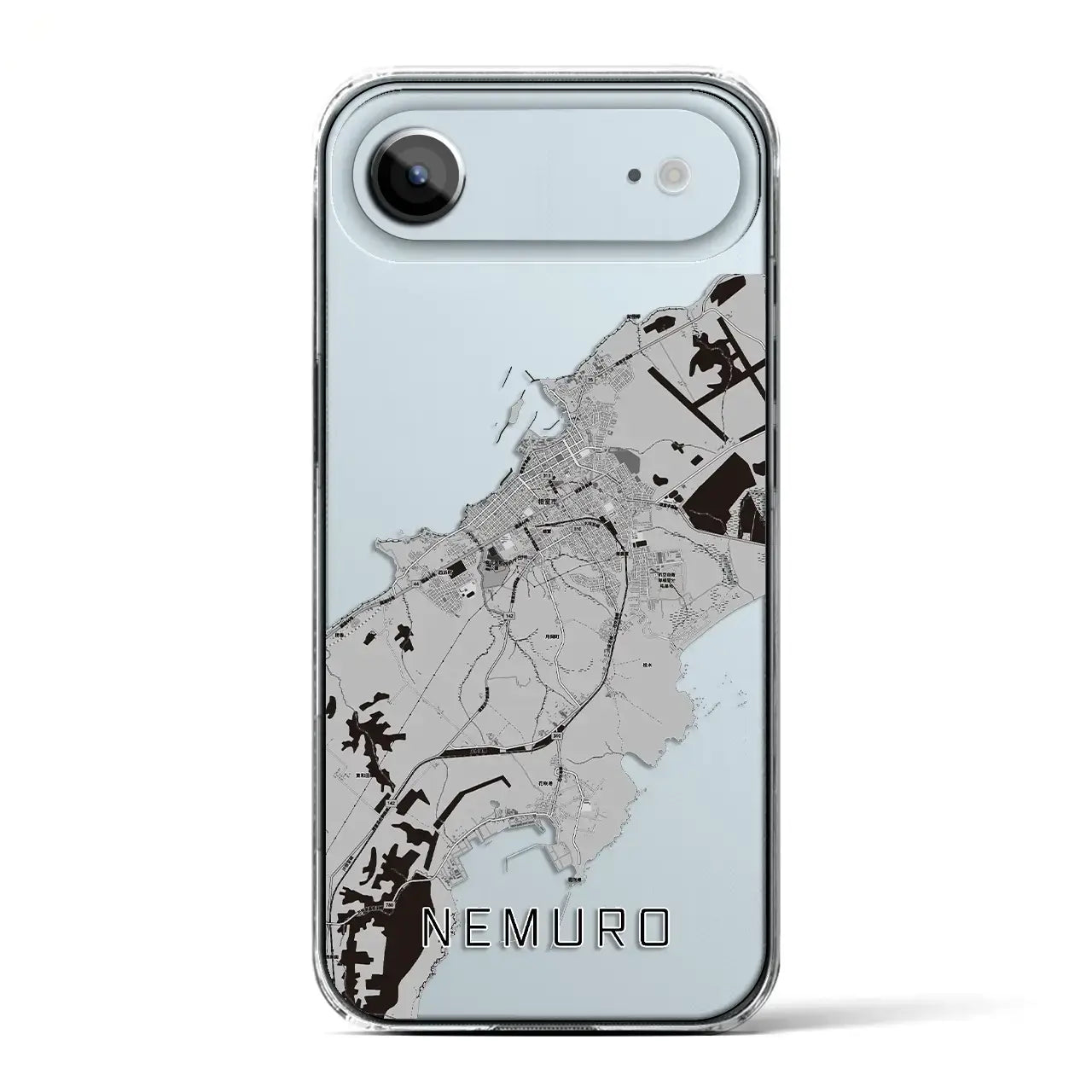 【根室(北海道)】地図柄iPhoneケース(クリアタイプ)