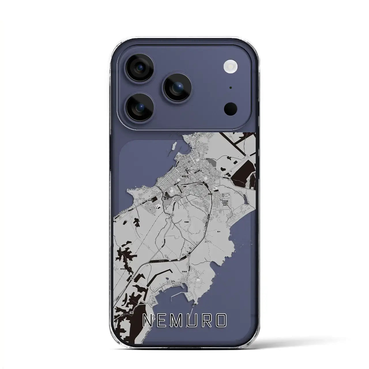 【根室(北海道)】地図柄iPhoneケース(クリアタイプ)