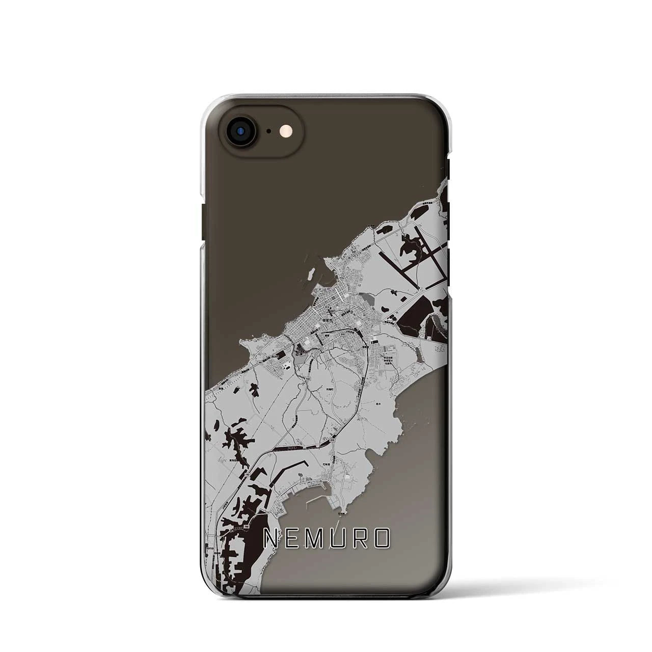 【根室(北海道)】地図柄iPhoneケース(クリアタイプ)