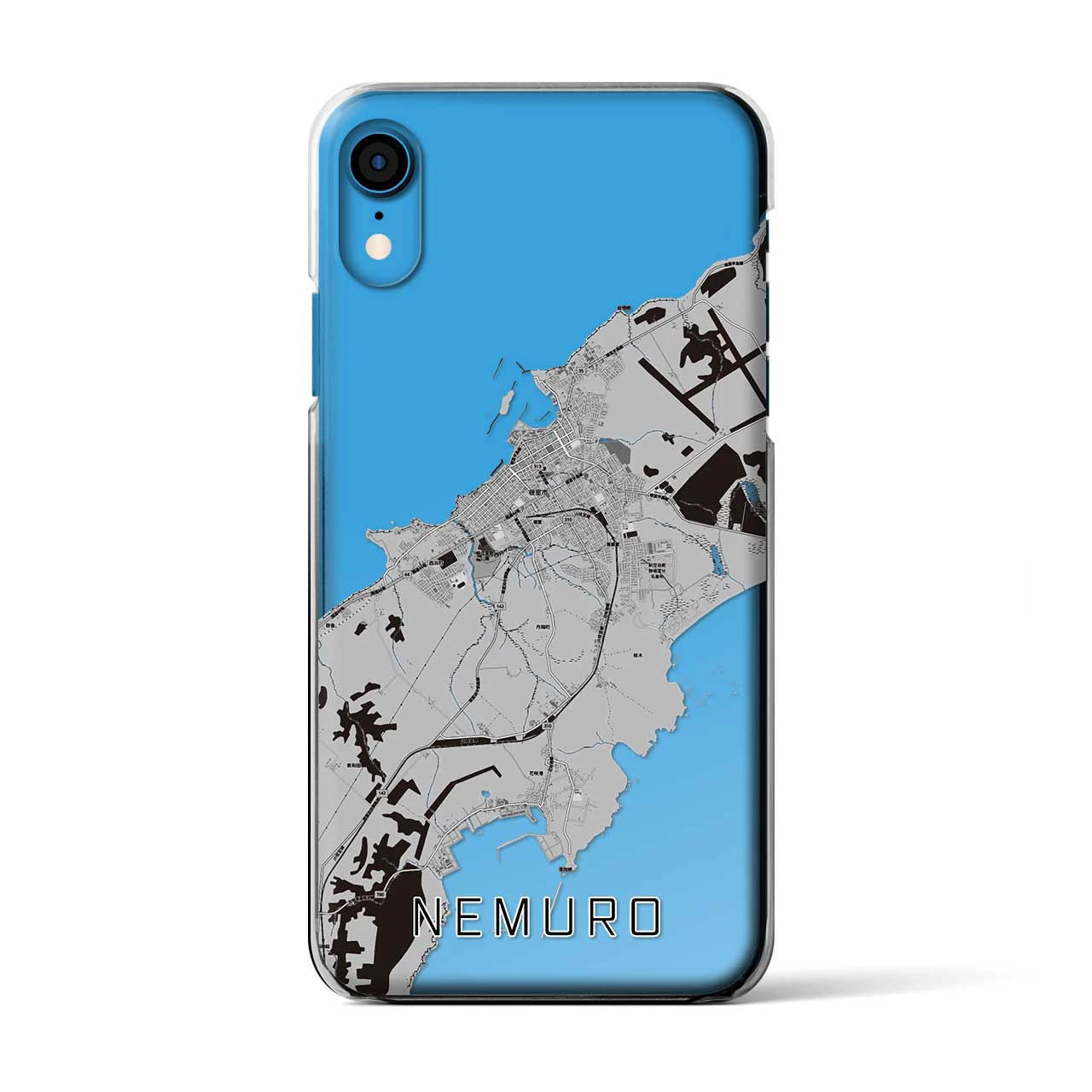 【根室(北海道)】地図柄iPhoneケース(クリアタイプ)