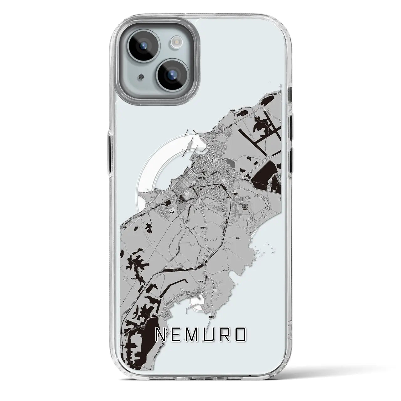 【根室(北海道)】地図柄iPhoneケース(MagSafeタイプ)