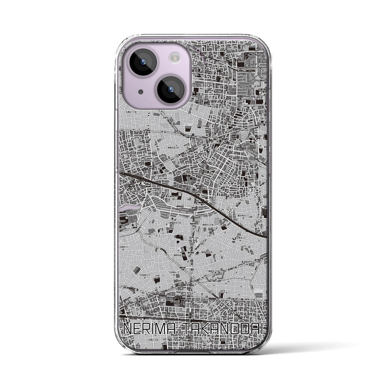 【練馬高野台(東京都)】地図柄iPhoneケース(クリアタイプ)