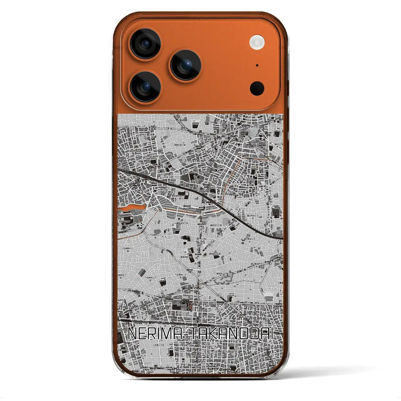 【練馬高野台(東京都)】地図柄iPhoneケース(クリアタイプ)モノトーン・iPhone 17 Pro Max 用