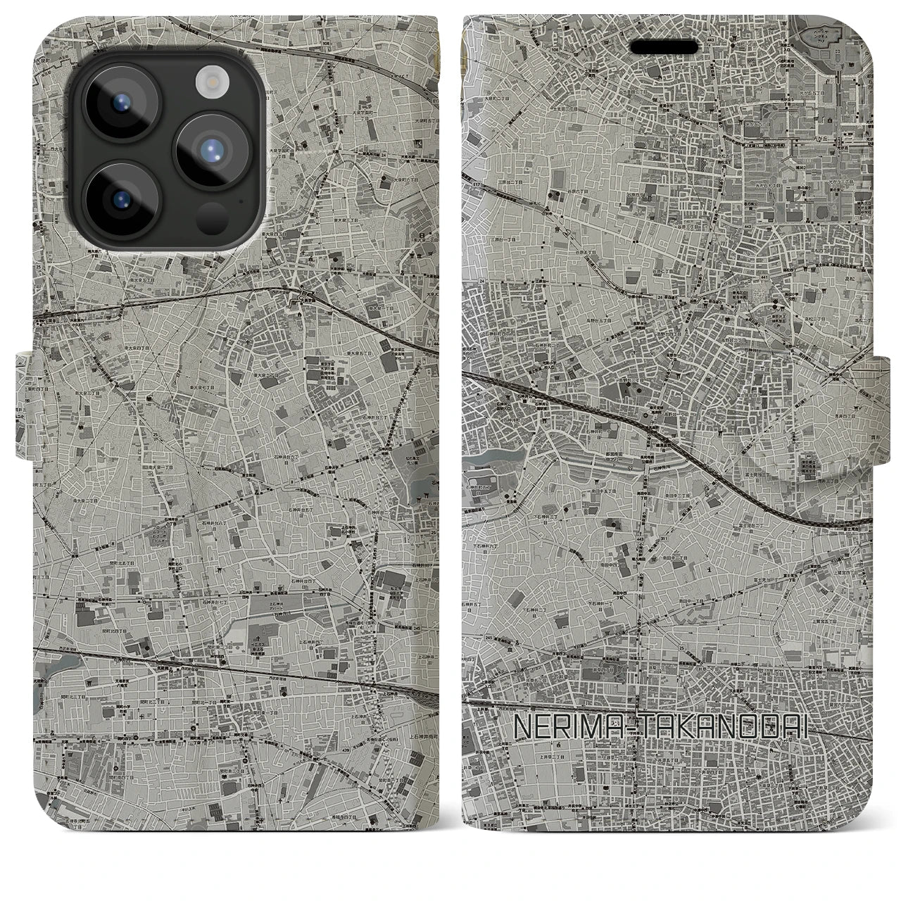 【練馬高野台(東京都)】地図柄iPhoneケース(手帳タイプ)