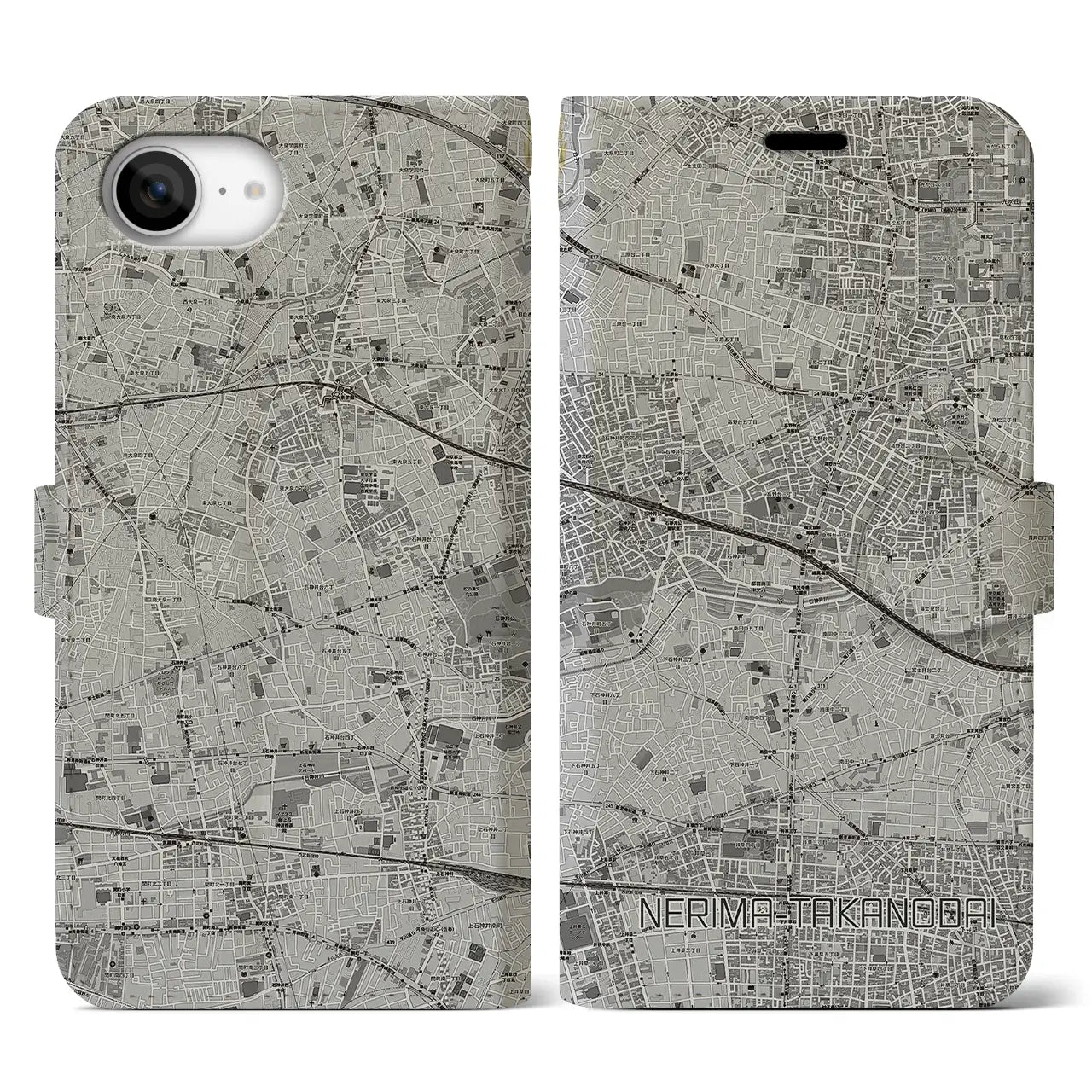 【練馬高野台(東京都)】地図柄iPhoneケース(手帳タイプ)