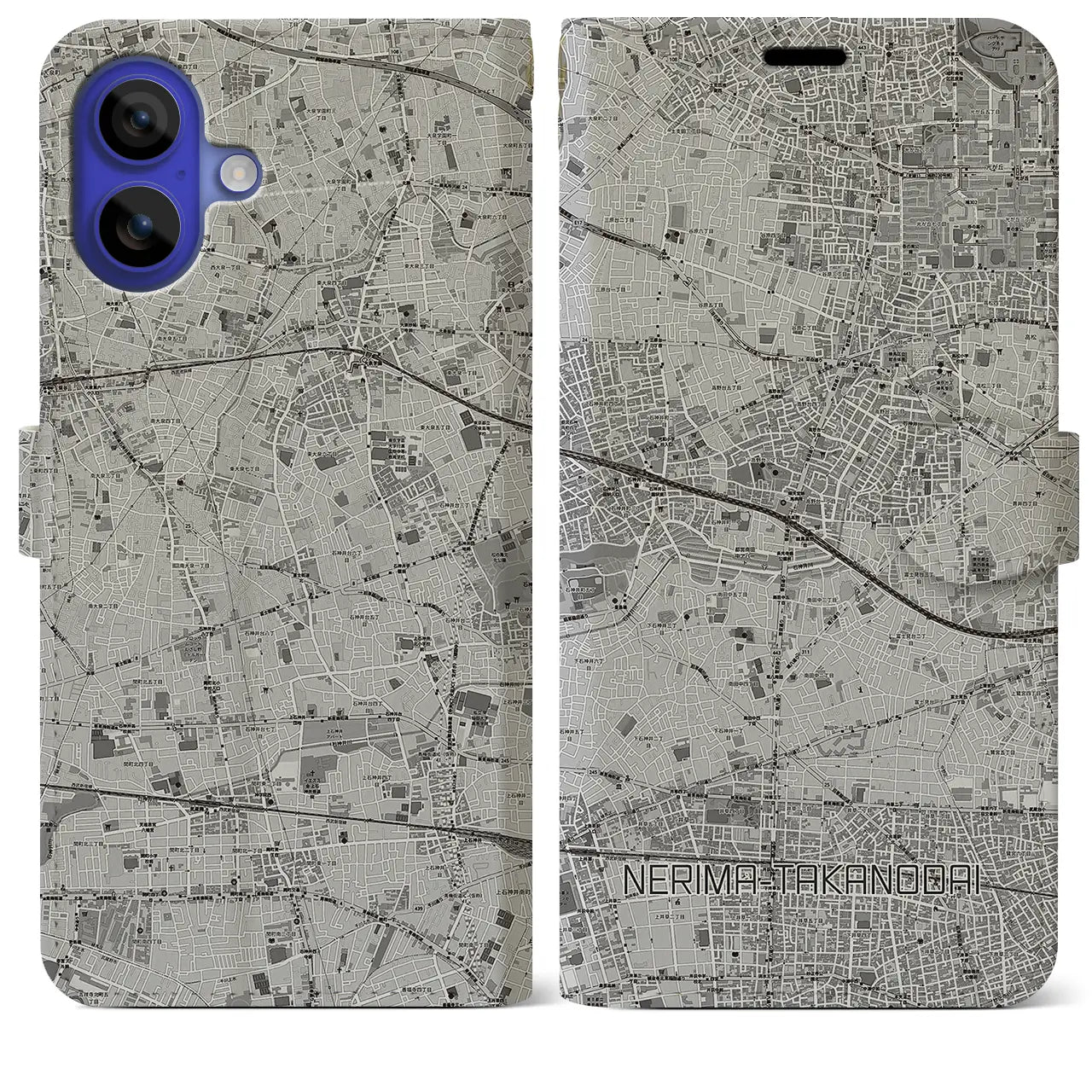 【練馬高野台(東京都)】地図柄iPhoneケース(手帳タイプ)