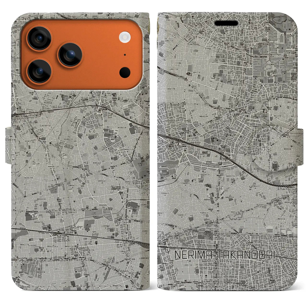 【練馬高野台(東京都)】地図柄iPhoneケース(手帳タイプ)