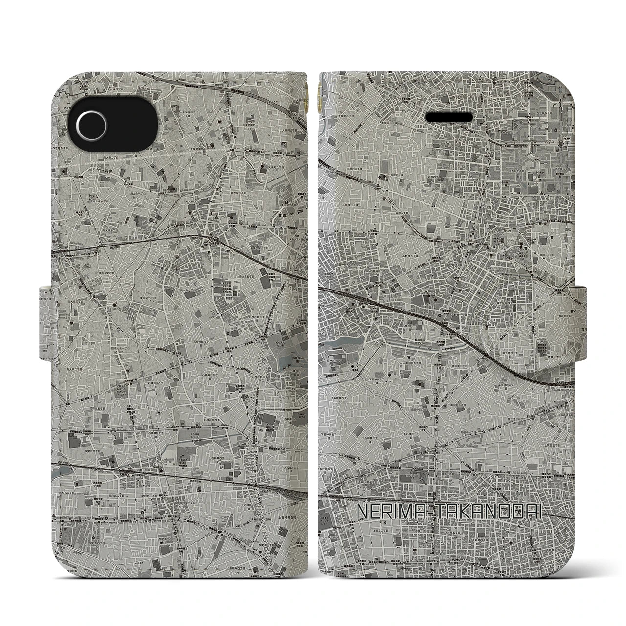 【練馬高野台(東京都)】地図柄iPhoneケース(手帳タイプ)