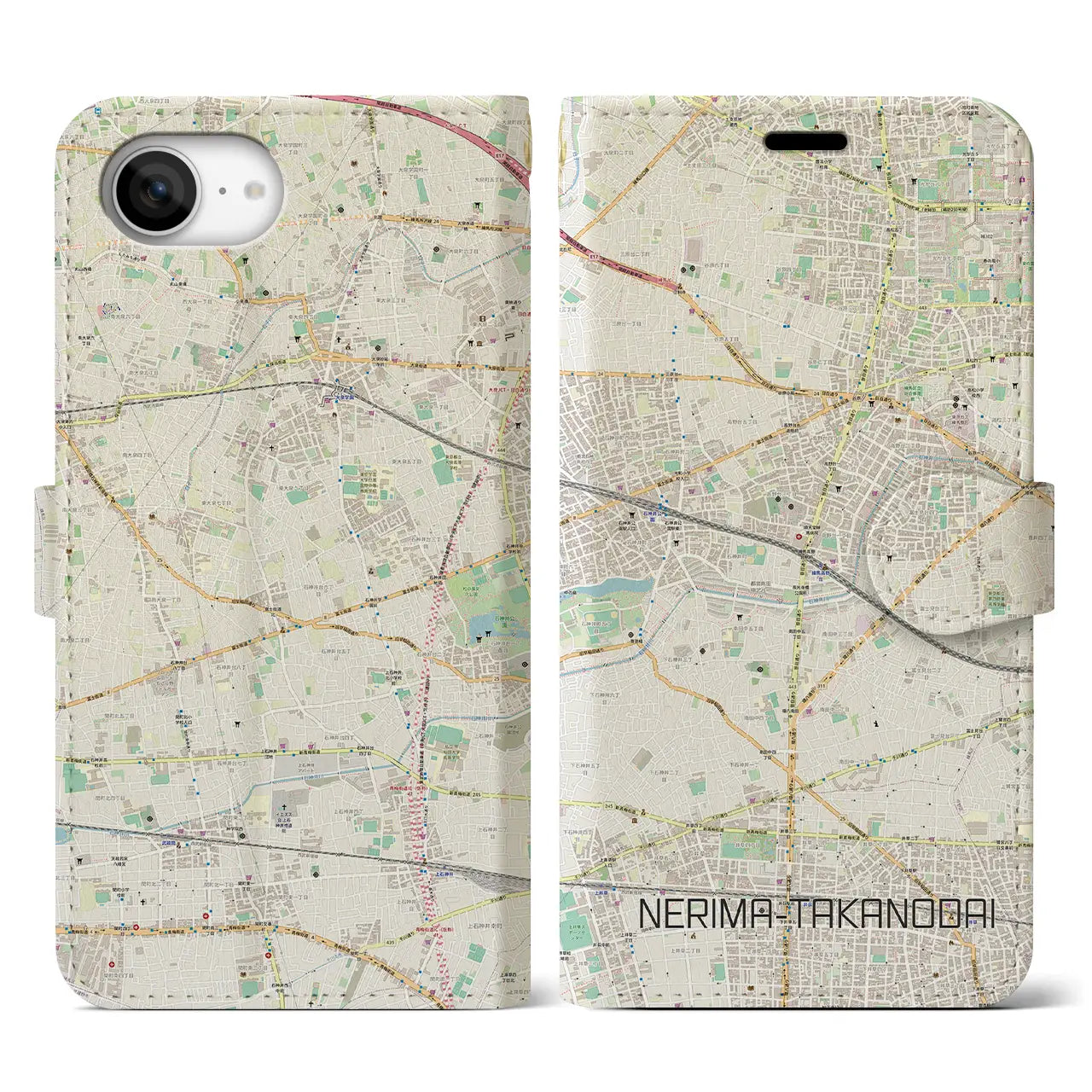 【練馬高野台(東京都)】地図柄iPhoneケース(手帳タイプ)