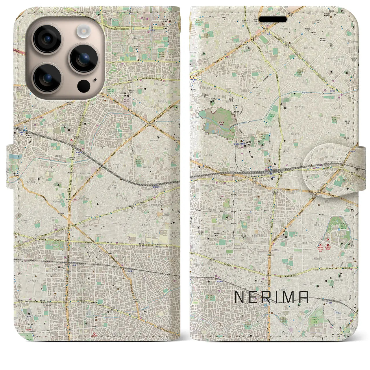 【練馬(東京都)】地図柄iPhoneケース(手帳タイプ)