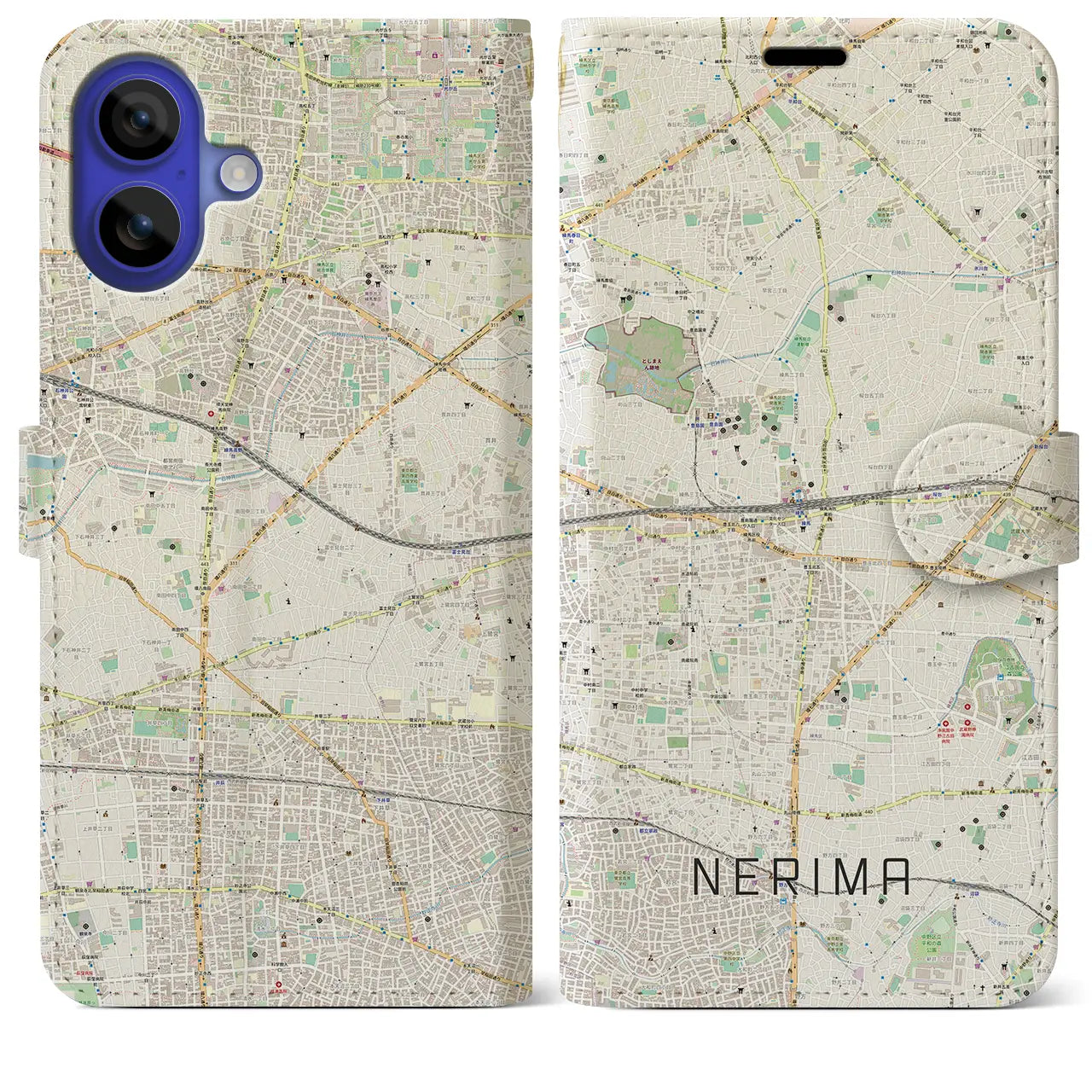 【練馬(東京都)】地図柄iPhoneケース(手帳タイプ)