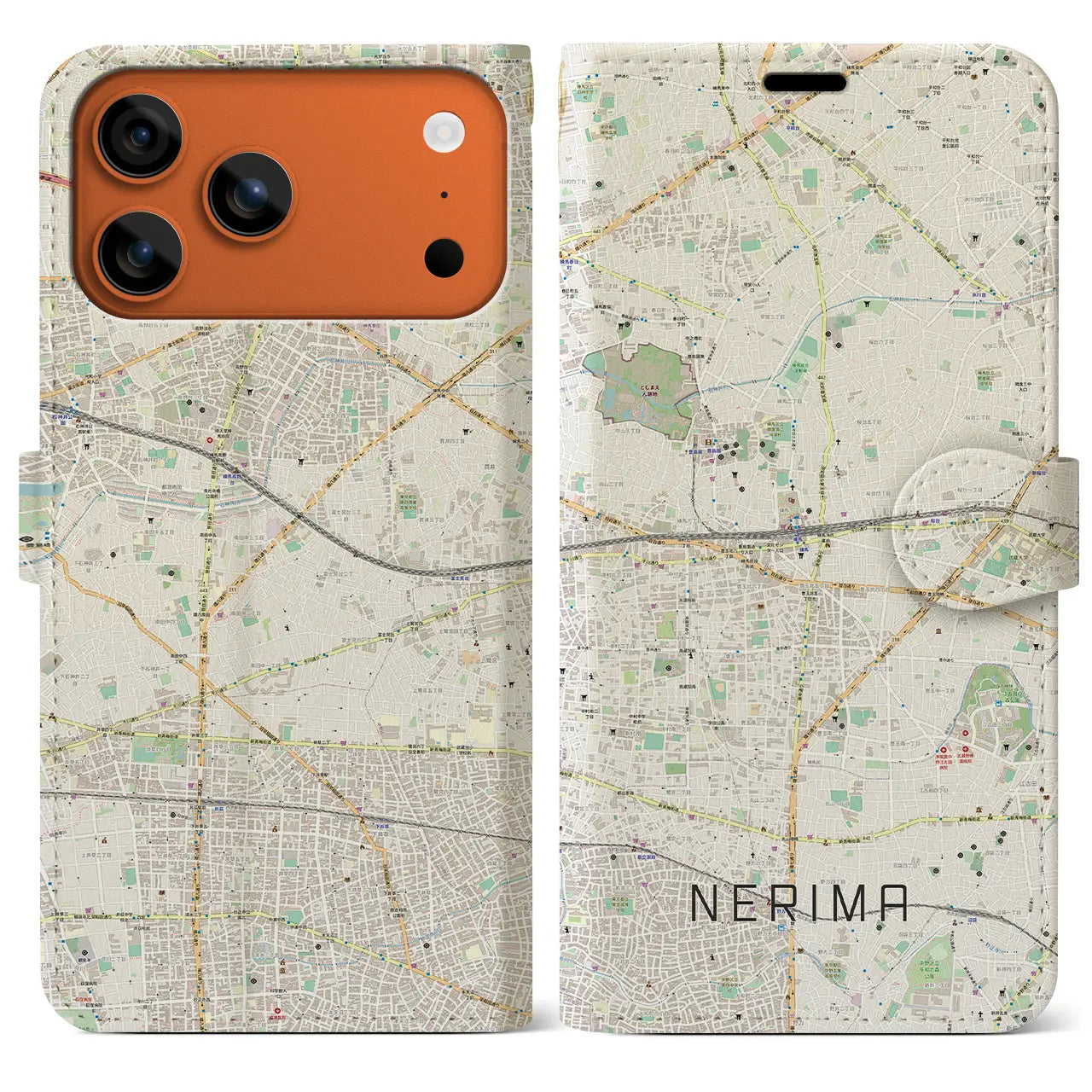 【練馬(東京都)】地図柄iPhoneケース(手帳タイプ)