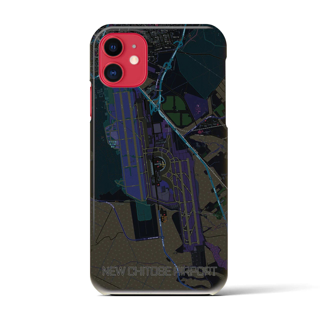 【新千歳空港(北海道)】地図柄iPhoneケース(バックカバータイプ)