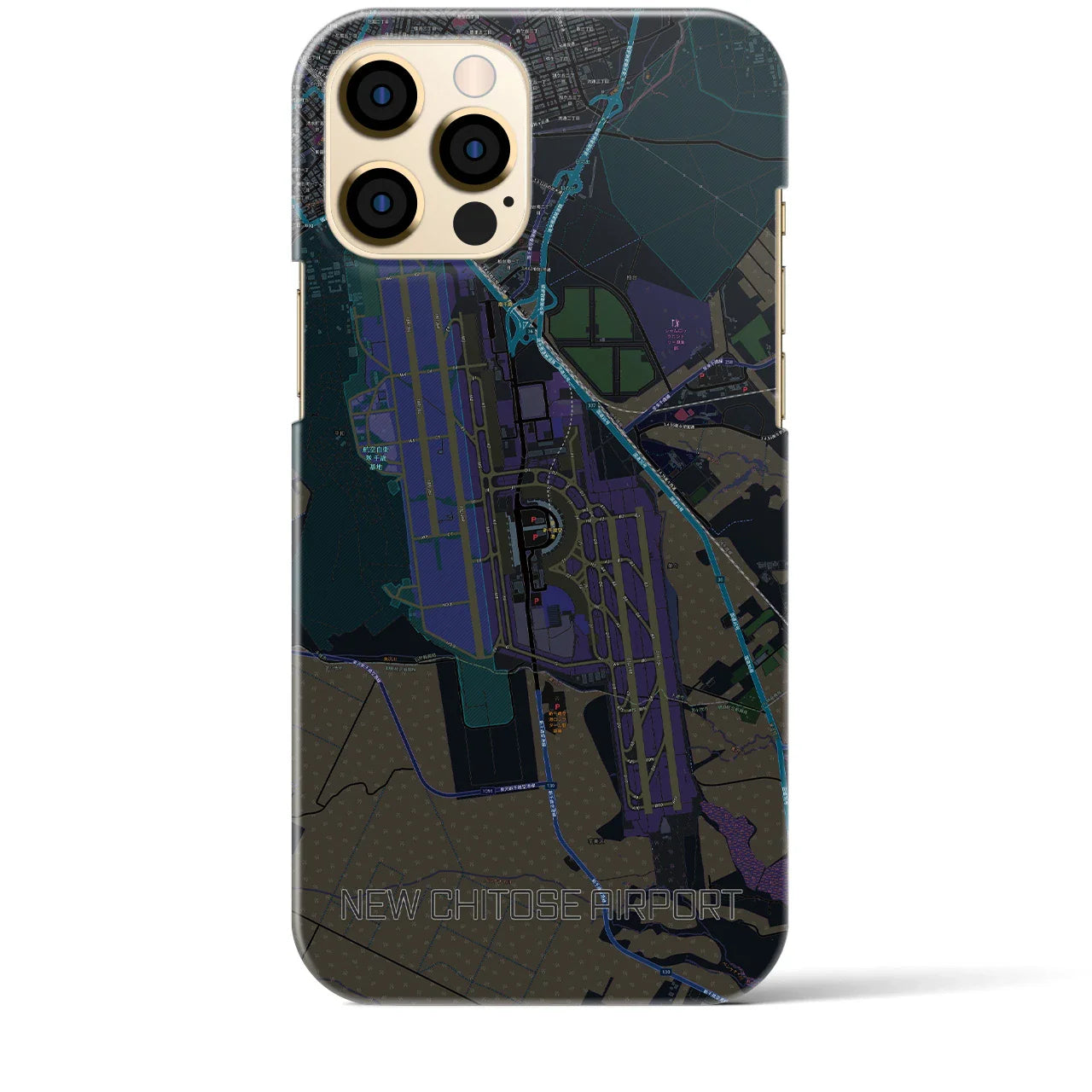 【新千歳空港(北海道)】地図柄iPhoneケース(バックカバータイプ)