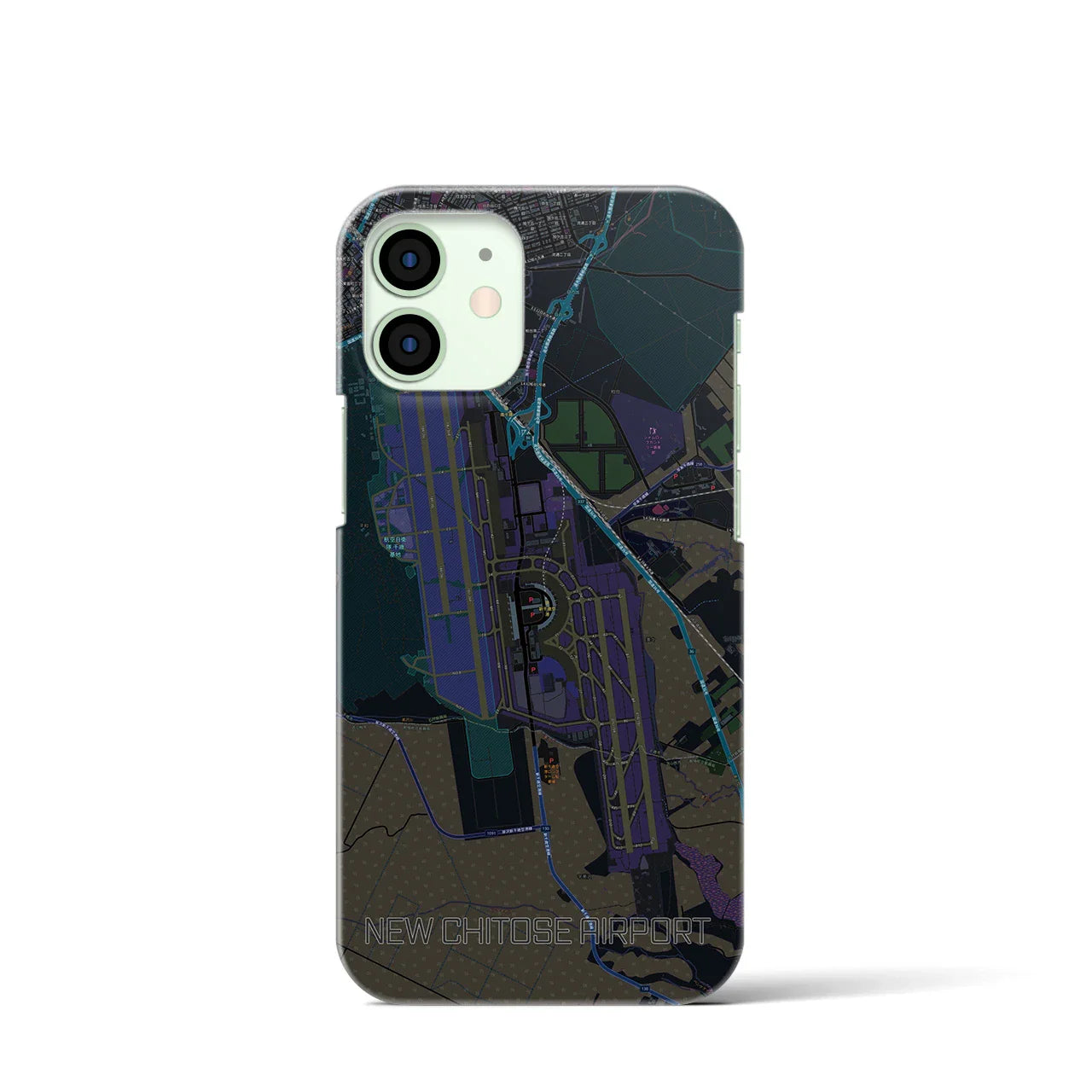 【新千歳空港(北海道)】地図柄iPhoneケース(バックカバータイプ)
