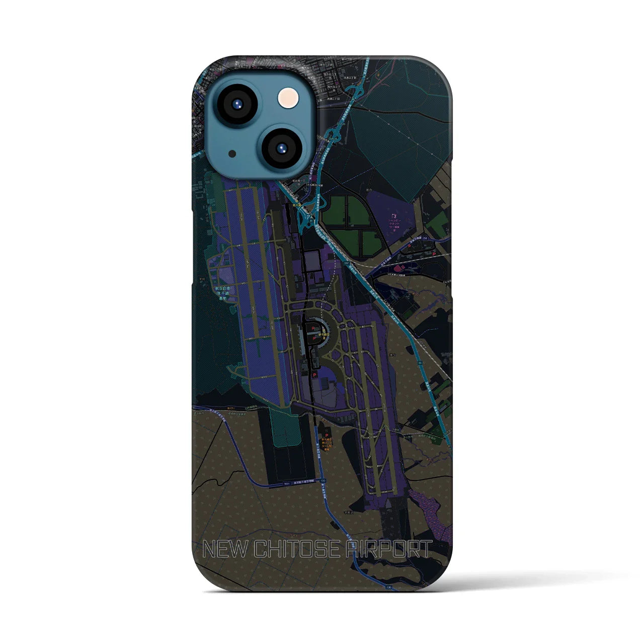 【新千歳空港(北海道)】地図柄iPhoneケース(バックカバータイプ)