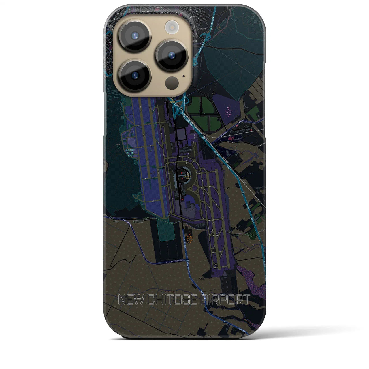 【新千歳空港(北海道)】地図柄iPhoneケース(バックカバータイプ)