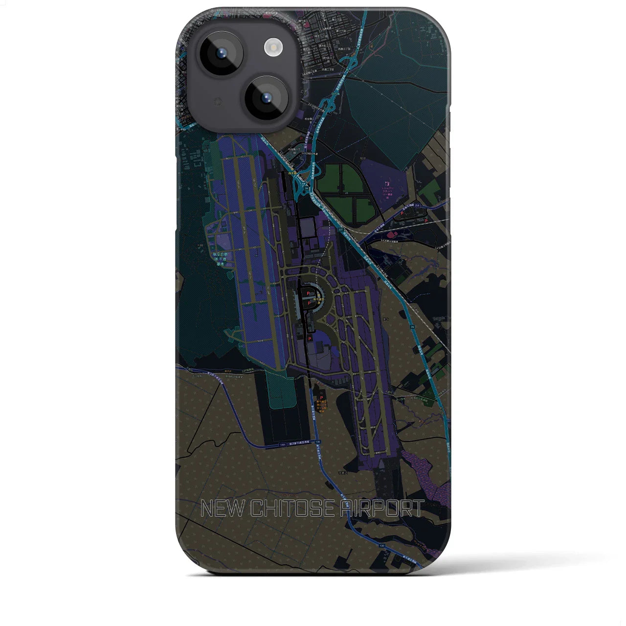 【新千歳空港(北海道)】地図柄iPhoneケース(バックカバータイプ)