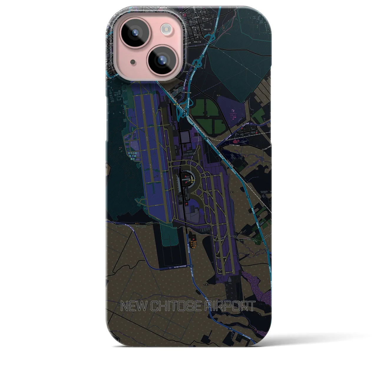【新千歳空港(北海道)】地図柄iPhoneケース(バックカバータイプ)
