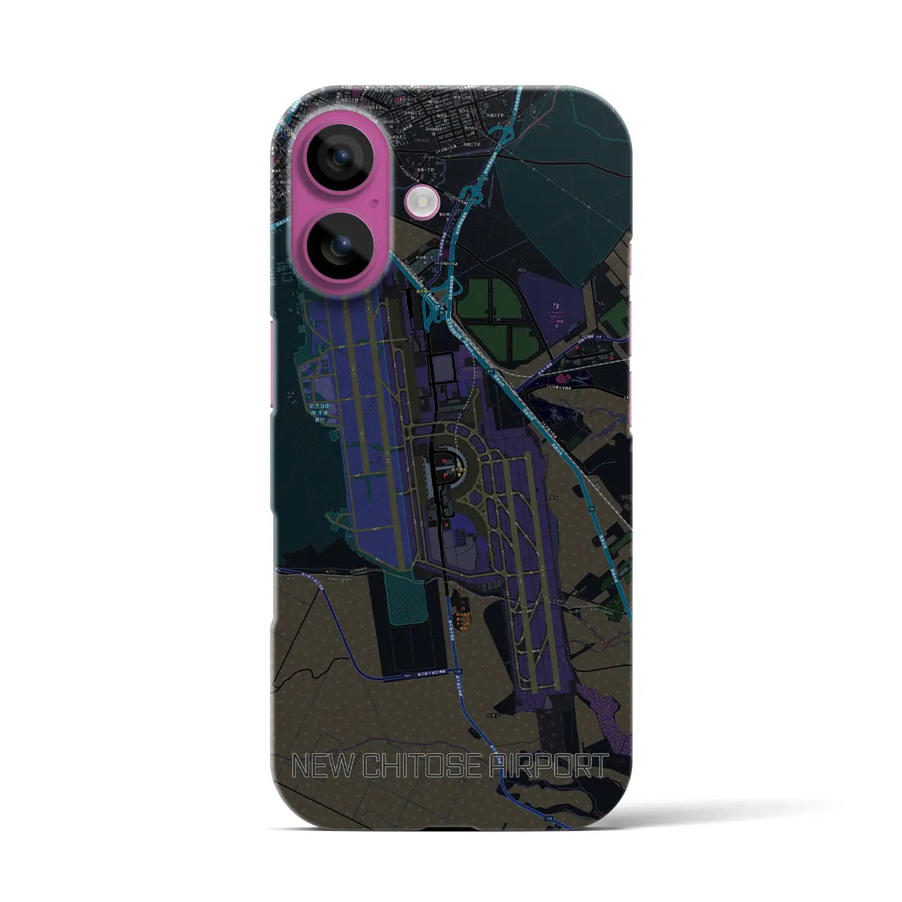 【新千歳空港(北海道)】地図柄iPhoneケース(バックカバータイプ)