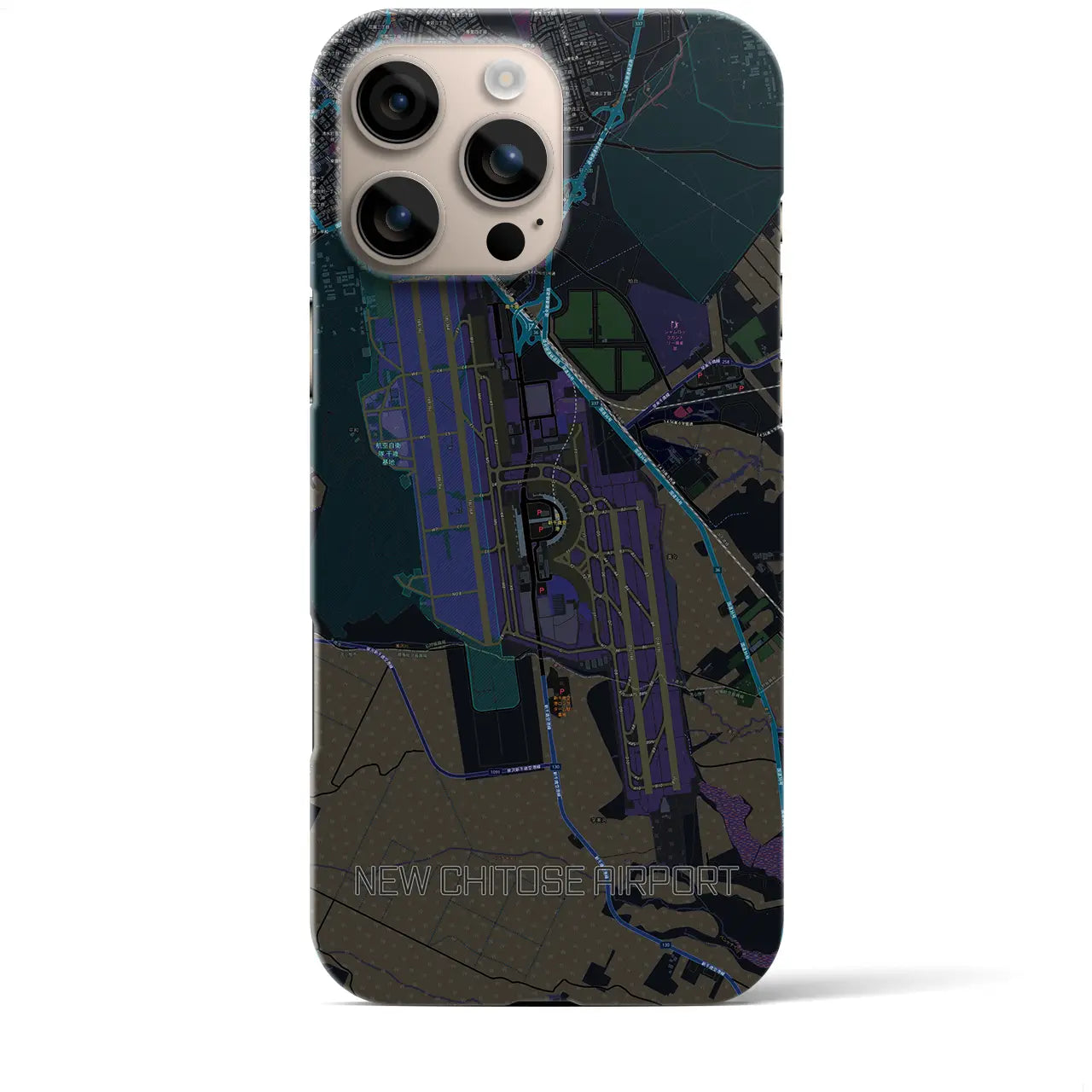 【新千歳空港(北海道)】地図柄iPhoneケース(バックカバータイプ)