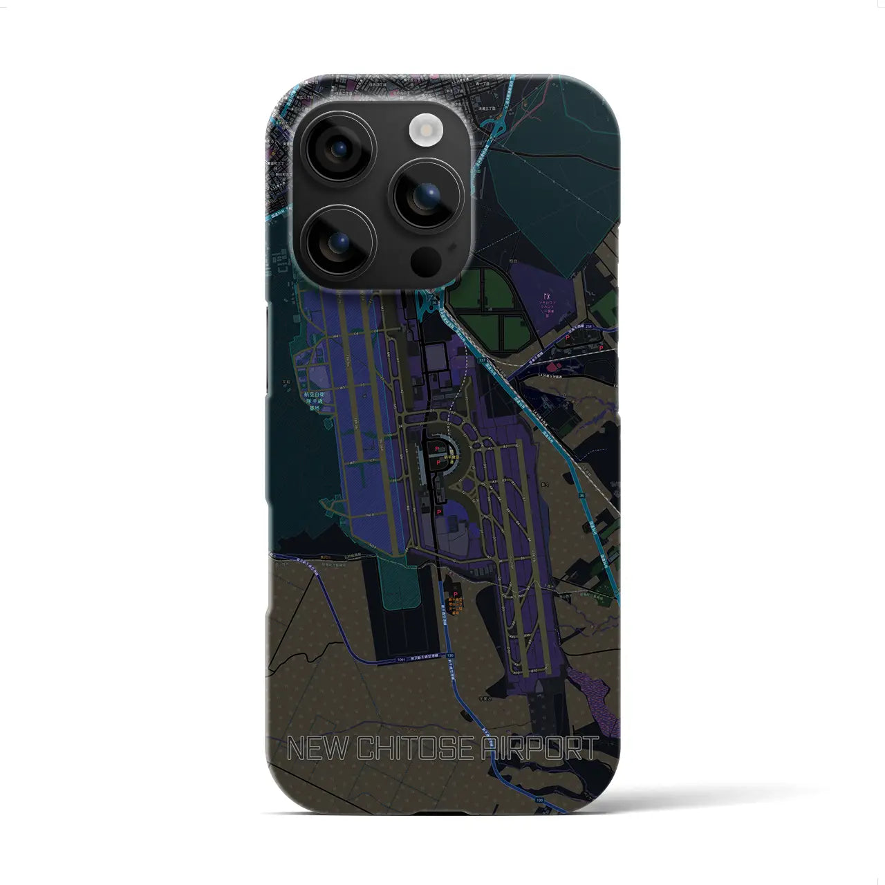 【新千歳空港(北海道)】地図柄iPhoneケース(バックカバータイプ)